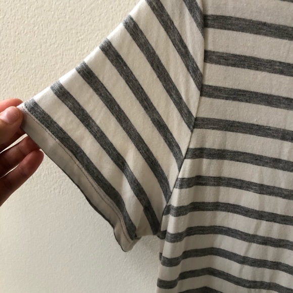 Gray and White Striped Mini Dress (M) - Picture 5 of 7